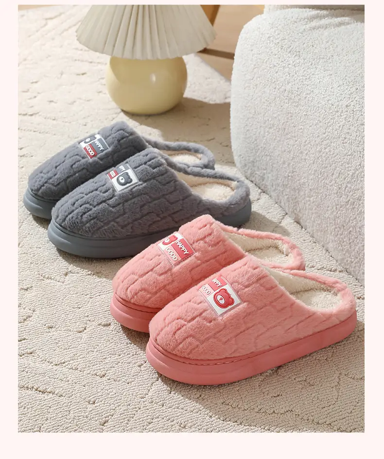 2026 New Cotton Slippers for Couples, Winter Indoor Home Thick-Soled Warm Cartoon Cotton Slippers for Women and Men — feature 12