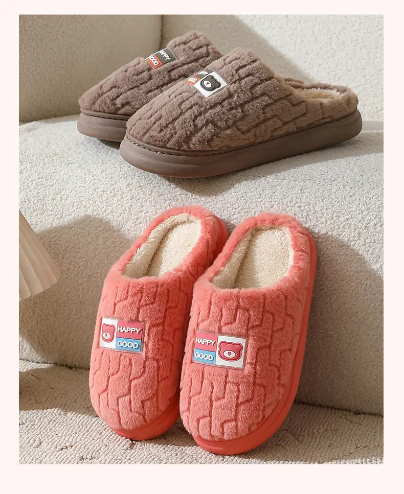 2026 New Cotton Slippers for Couples, Winter Indoor Home Thick-Soled Warm Cartoon Cotton Slippers for Women and Men — feature 13