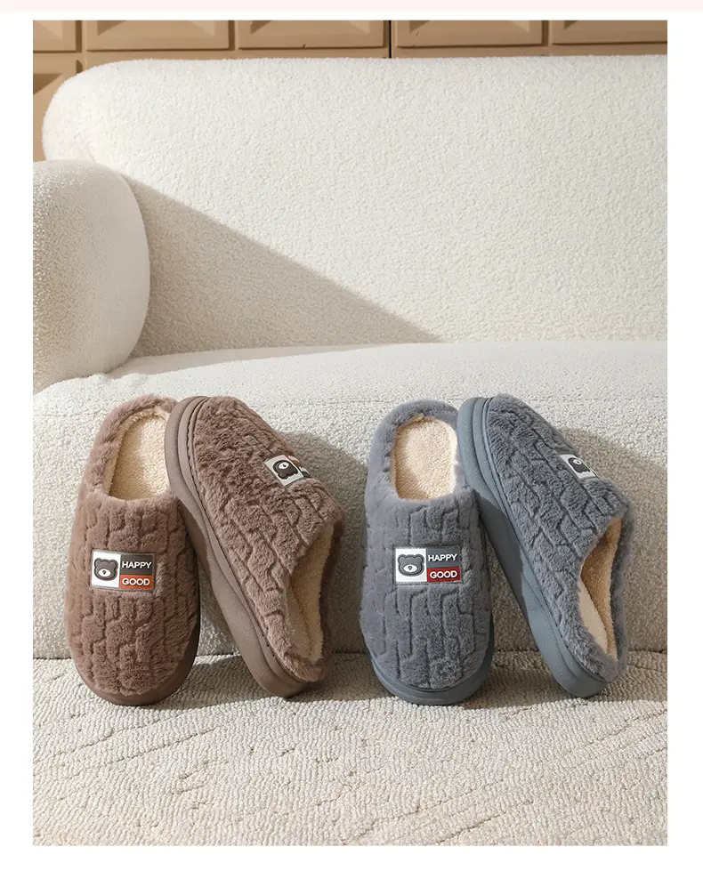 2026 New Cotton Slippers for Couples, Winter Indoor Home Thick-Soled Warm Cartoon Cotton Slippers for Women and Men — feature 15