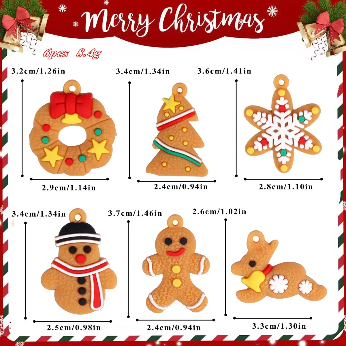 Cross-Country Christmas Decorations PVC Gingerbread Men - Image 20