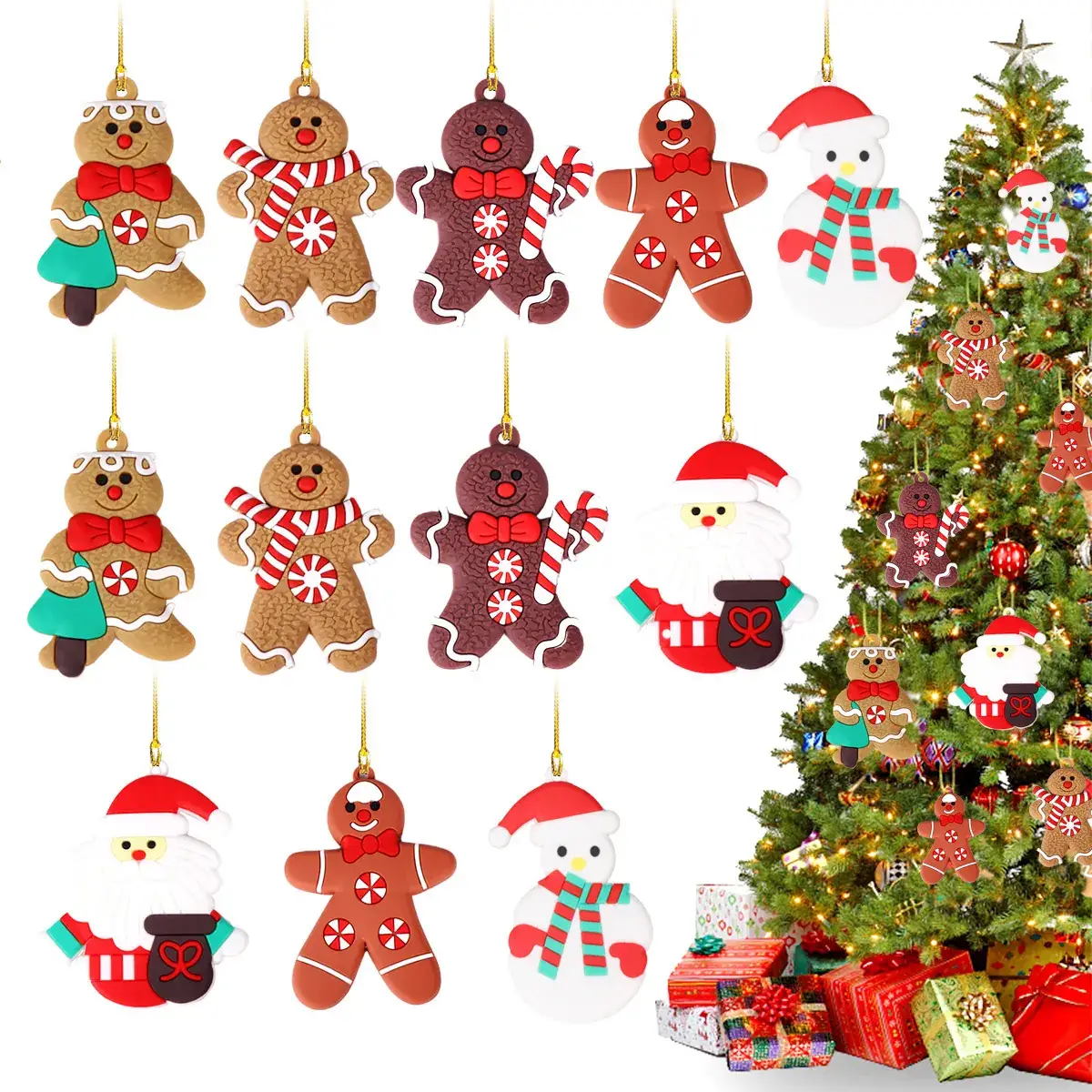 Cross-Country Christmas Decorations PVC Gingerbread Men - Image 7