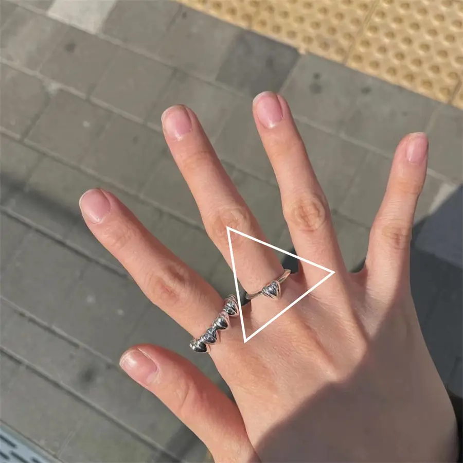 Niche Retro S925 Sterling Silver Plain Ring Ring Women's Color-free Light Luxury High-end Finger Ring All-match Open Ring
