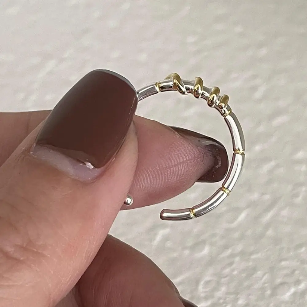 Niche Retro S925 Sterling Silver Plain Ring Ring Women's Color-free Light Luxury High-end Finger Ring All-match Open Ring