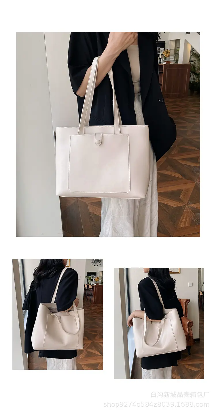 Women's Beige Large Capacity Shoulder Bag 2026 — feature 9