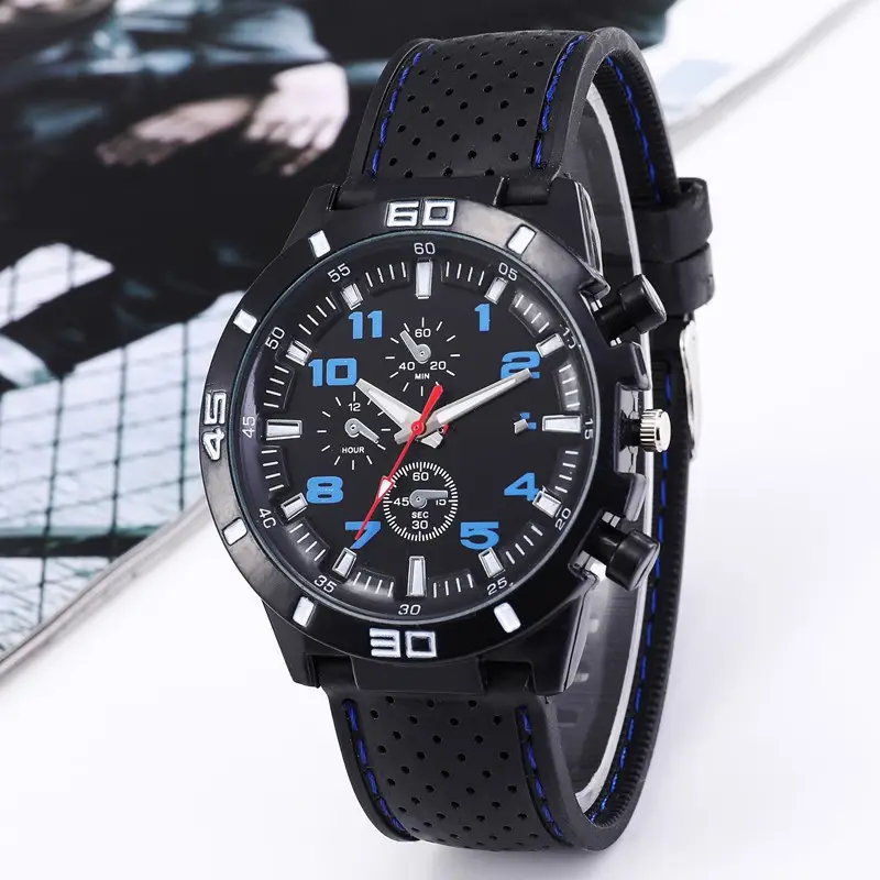 Watch Men's Fashion GT Sports Personality Car Strap Silicone Watch Men's Student Watch Foreign Trade Explosions Wholesale