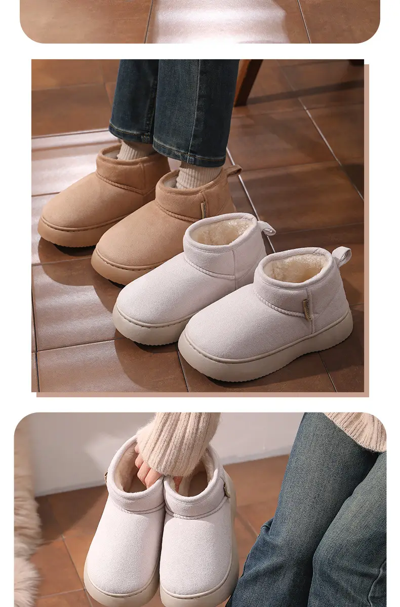 Nanbowan K-Style Outer Cotton Shoes for Women in Autumn and Winter, Versatile and Simple Indoor Fleece-Lined Thick Soles, Increased Eva Cotton Slippers — feature 12