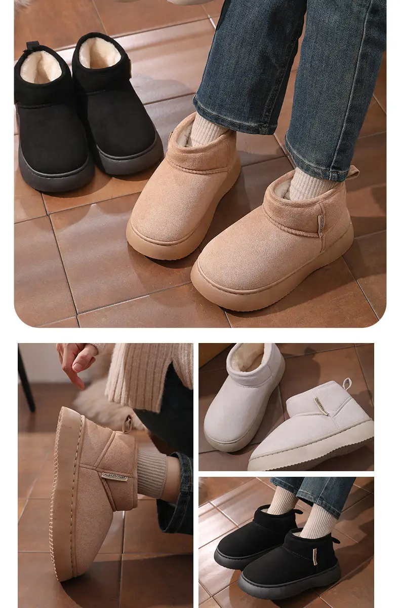 Nanbowan K-Style Outer Cotton Shoes for Women in Autumn and Winter, Versatile and Simple Indoor Fleece-Lined Thick Soles, Increased Eva Cotton Slippers — feature 13