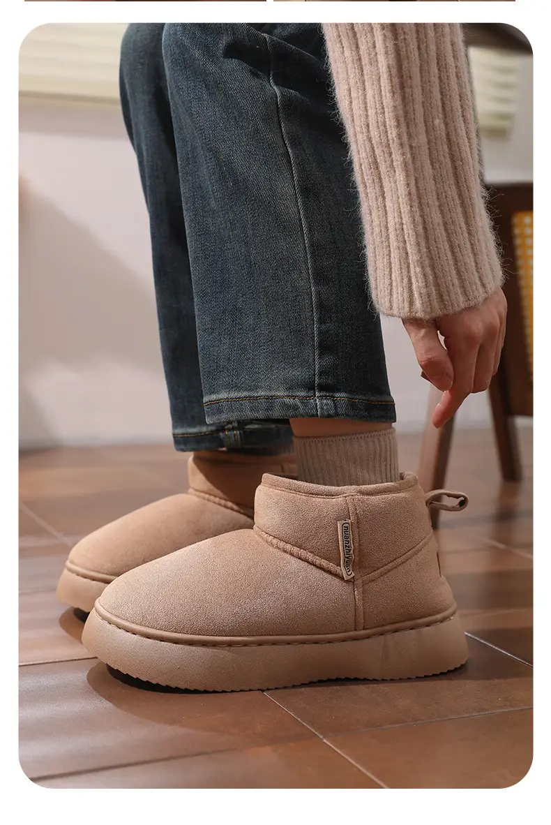 Nanbowan K-Style Outer Cotton Shoes for Women in Autumn and Winter, Versatile and Simple Indoor Fleece-Lined Thick Soles, Increased Eva Cotton Slippers — feature 14