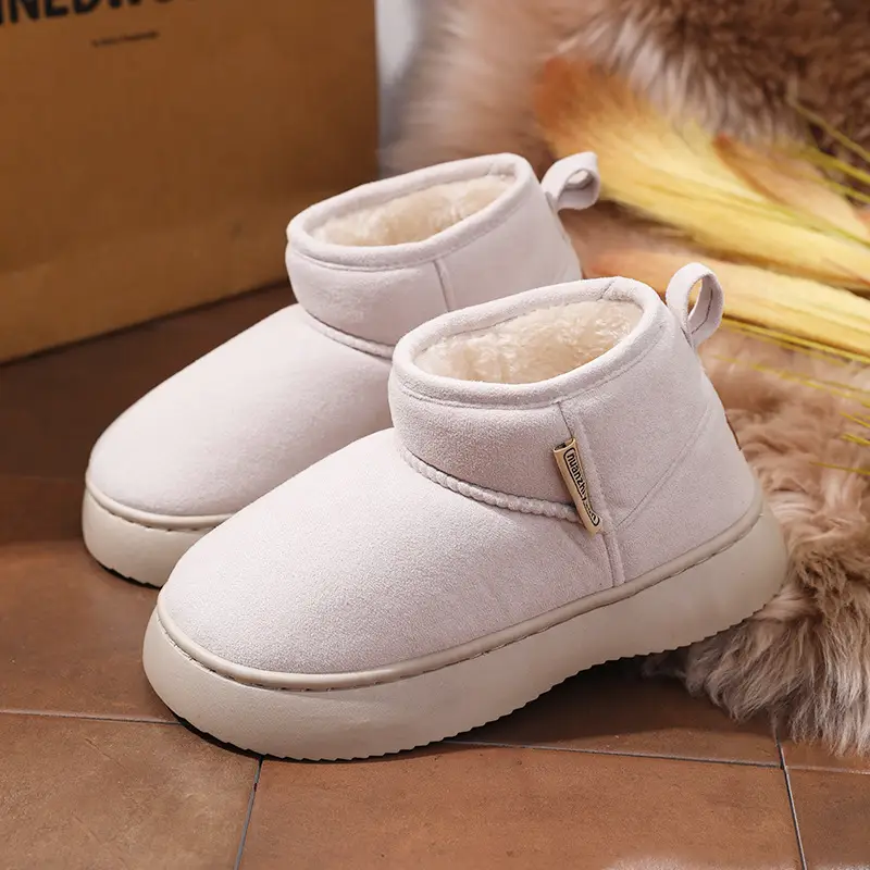 Nanbowan K-Style Outer Cotton Shoes for Women in Autumn and Winter, Versatile and Simple Indoor Fleece-Lined Thick Soles, Increased Eva Cotton Slippers - Image 2