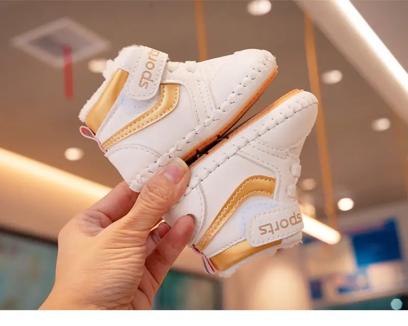 White Fleece Baby Shoes 0-1Yr Non-Slip Winter — feature 6