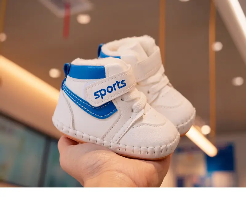 White Fleece Baby Shoes 0-1Yr Non-Slip Winter — feature 7