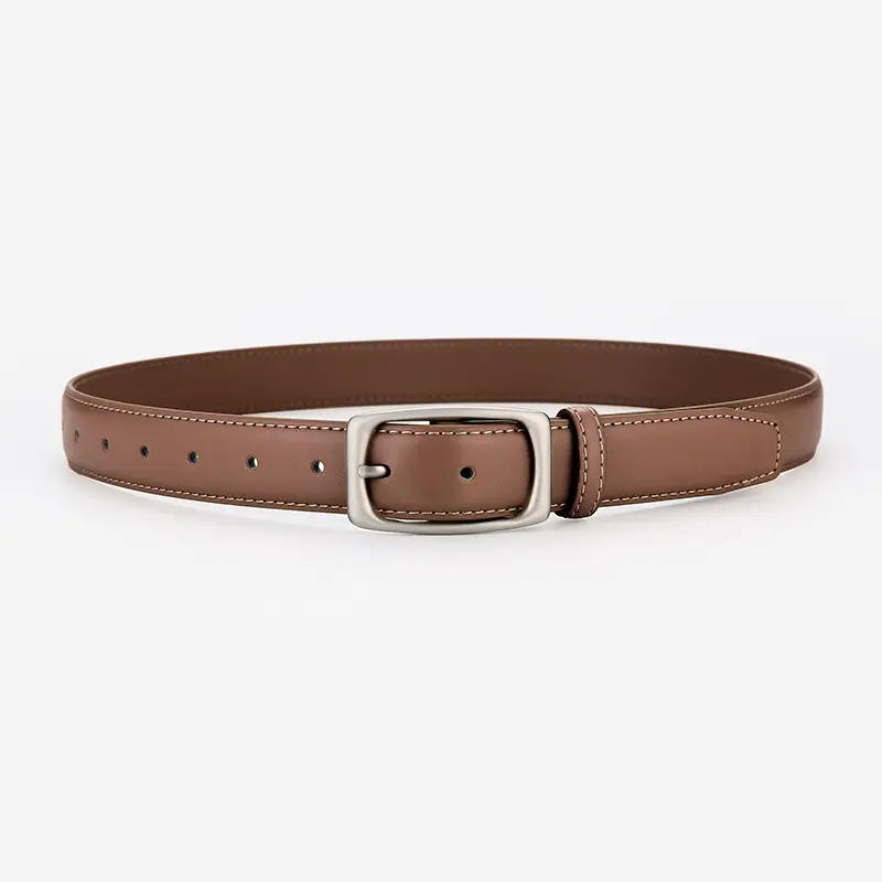 Genuine Leather Belt Women's Unisex Cowhide Belt Black - Image 2