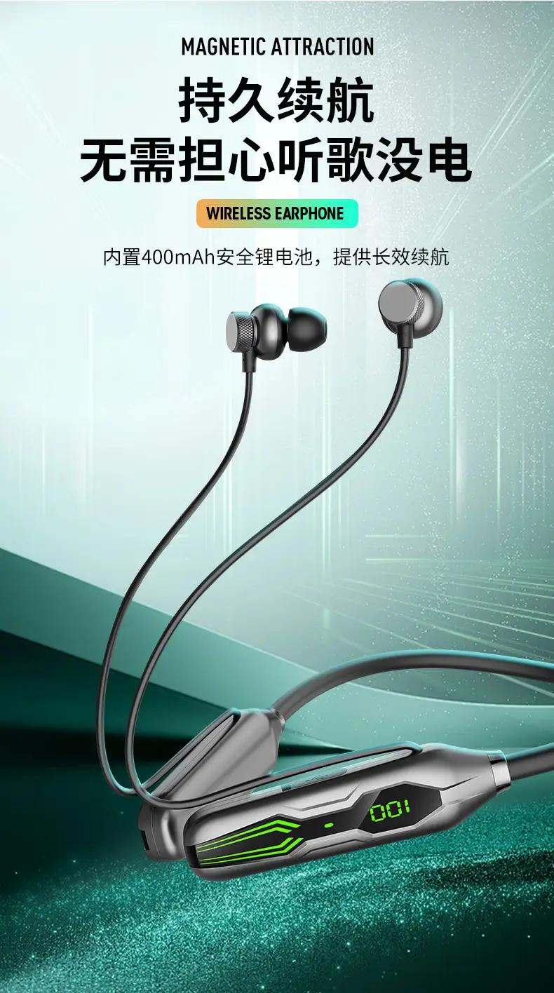 Wireless Bluetooth Headset with Digital Display & Magnetic Suction β feature 3