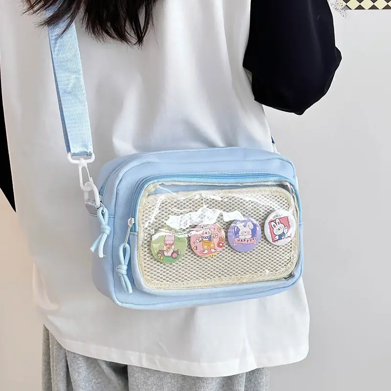 Pink Transparent Shoulder Crossbody Bag for Girls