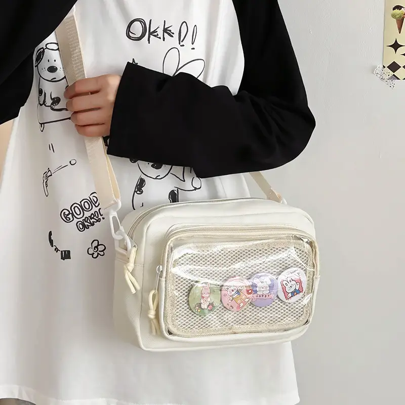 Pink Transparent Shoulder Crossbody Bag for Girls