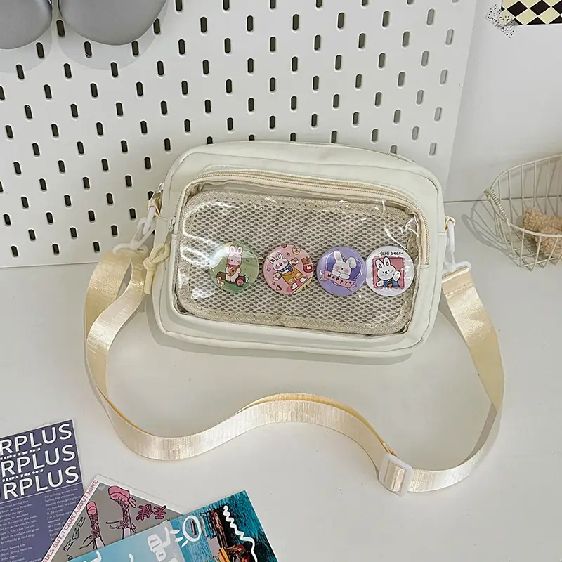 Pink Transparent Shoulder Crossbody Bag for Girls