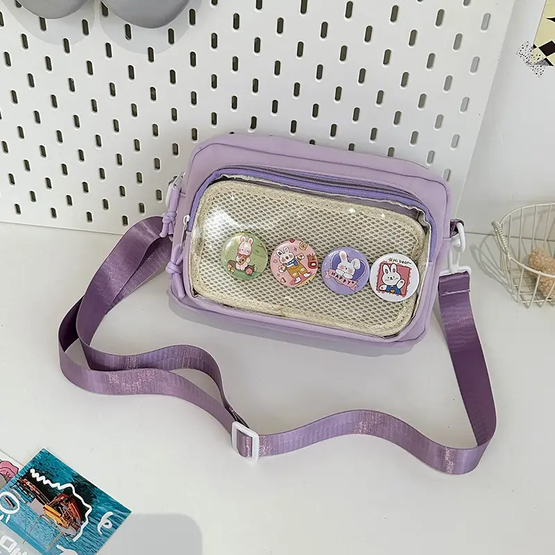 Pink Transparent Shoulder Crossbody Bag for Girls