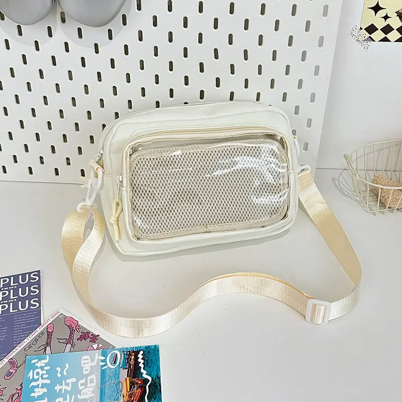 Pink Transparent Shoulder Crossbody Bag for Girls