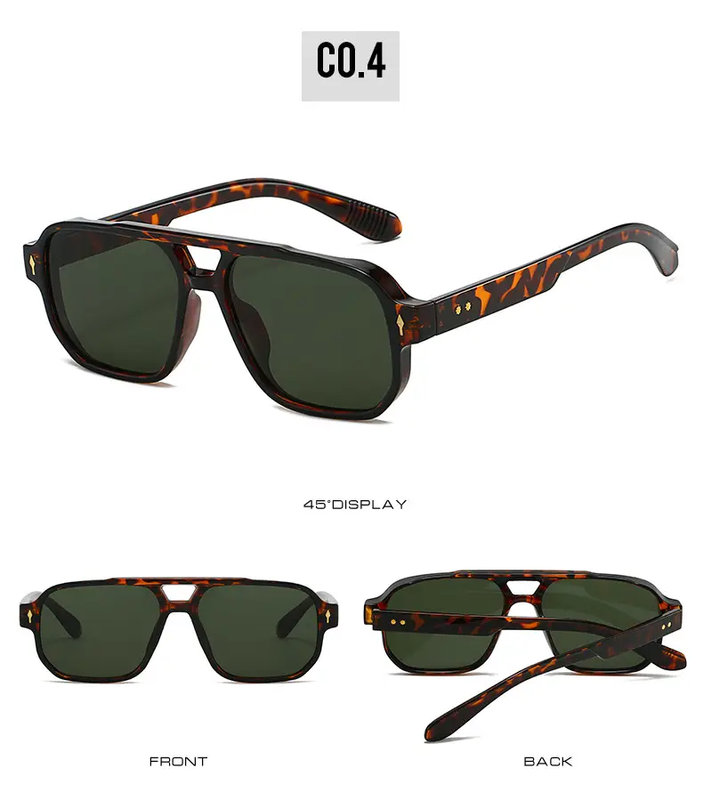 Men's Double Bridge Rice Nail Sunglasses Black — feature 10