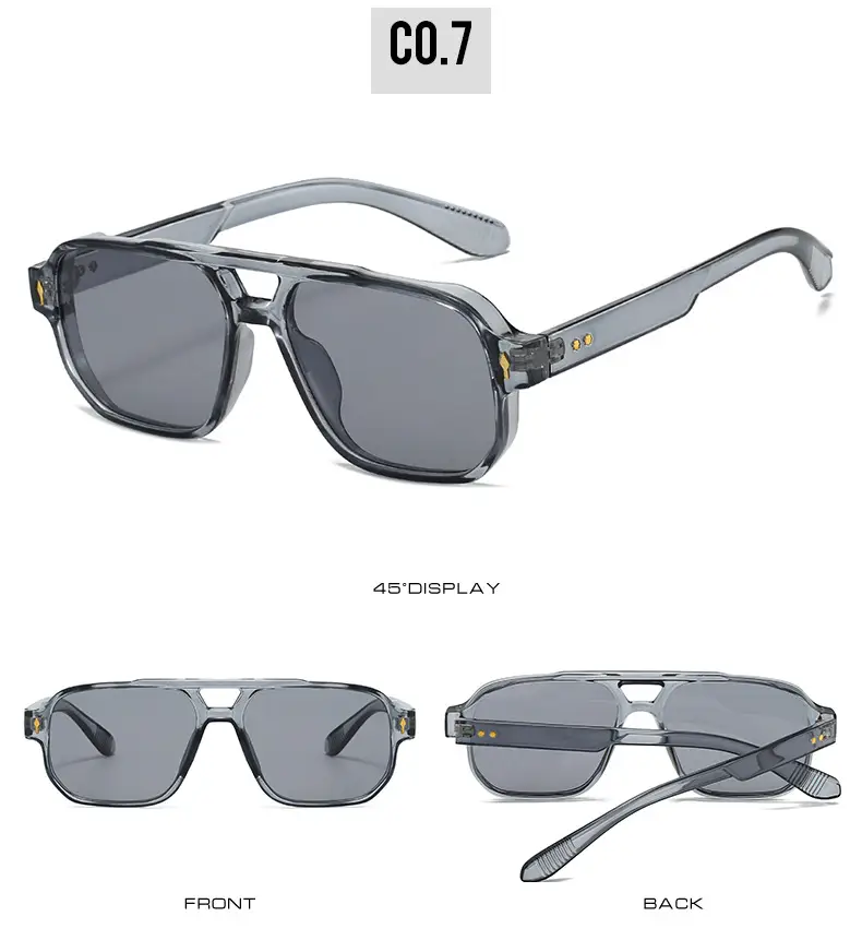 Men's Double Bridge Rice Nail Sunglasses Black — feature 13