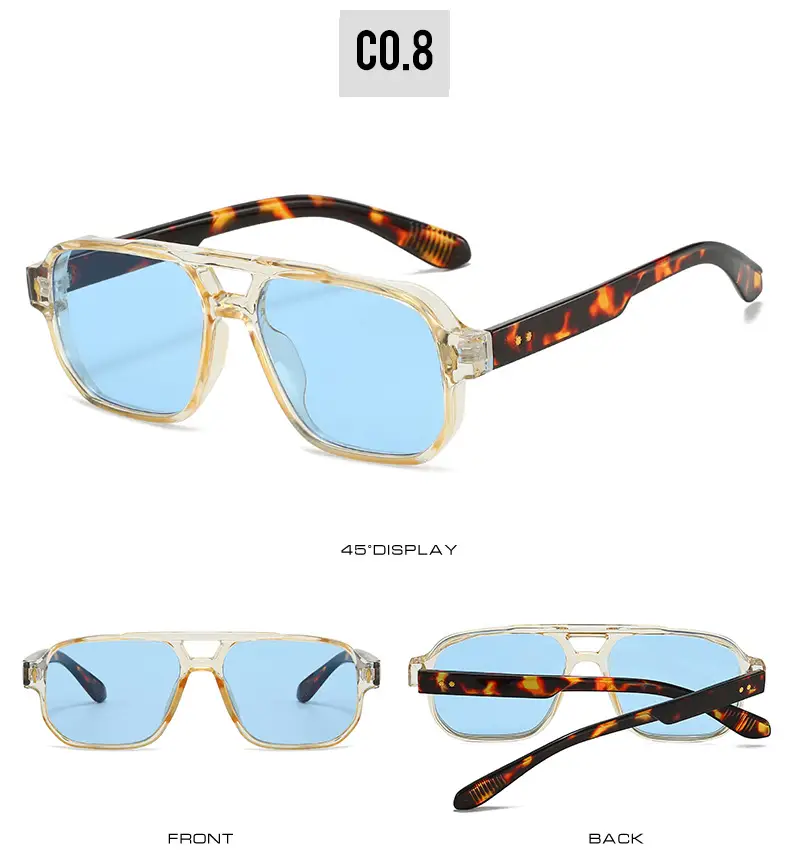 Men's Double Bridge Rice Nail Sunglasses Black — feature 14