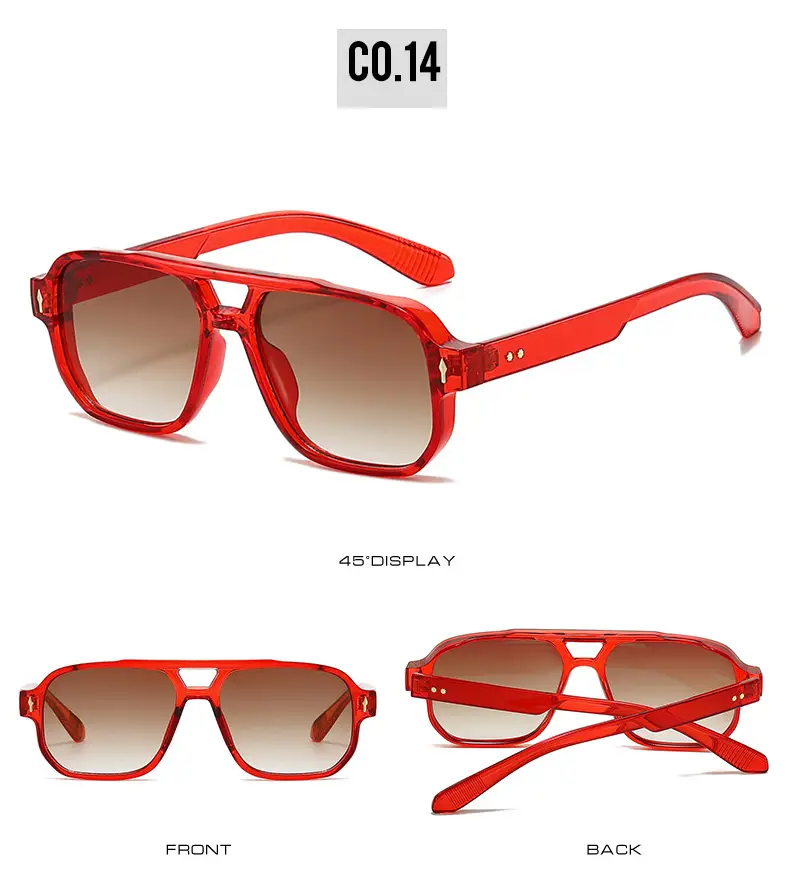 Men's Double Bridge Rice Nail Sunglasses Black — feature 20