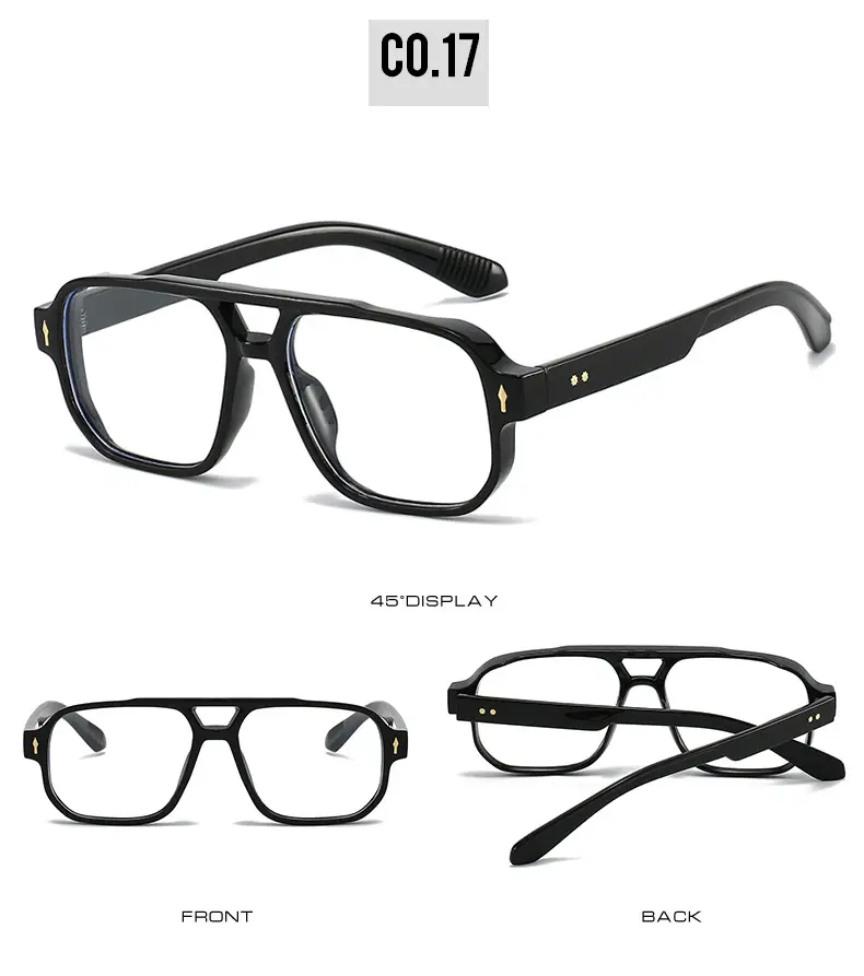 Men's Double Bridge Rice Nail Sunglasses Black — feature 23