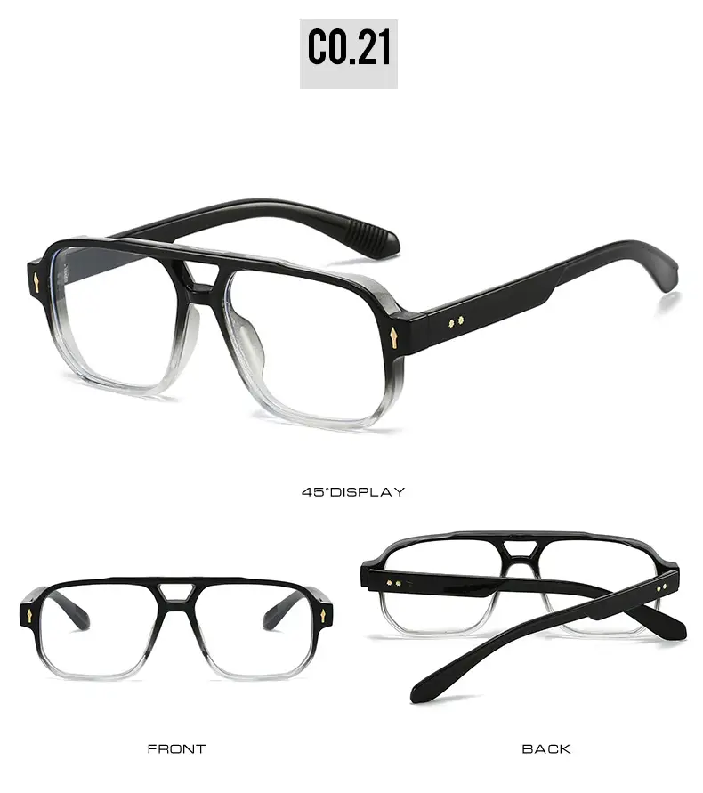 Men's Double Bridge Rice Nail Sunglasses Black — feature 27
