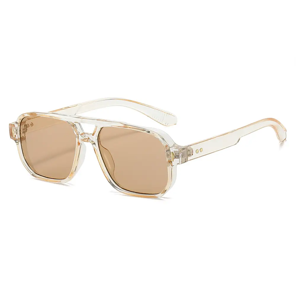 Men's Double Bridge Rice Nail Sunglasses Black