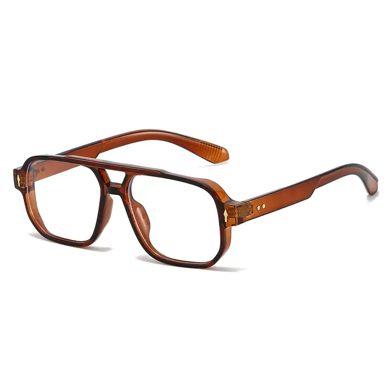Men's Double Bridge Rice Nail Sunglasses Black