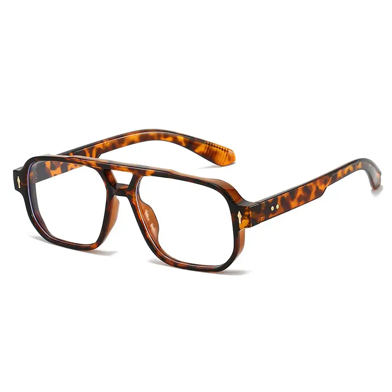 Men's Double Bridge Rice Nail Sunglasses Black