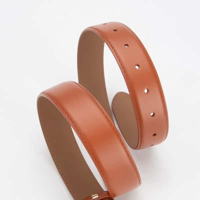 Women's Genuine Leather Belt焦褐色 Pin Buckle - Image 10