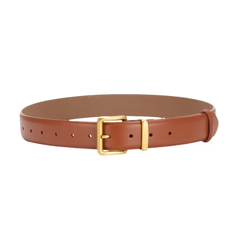 Women's Genuine Leather Belt焦褐色 Pin Buckle - Image 11