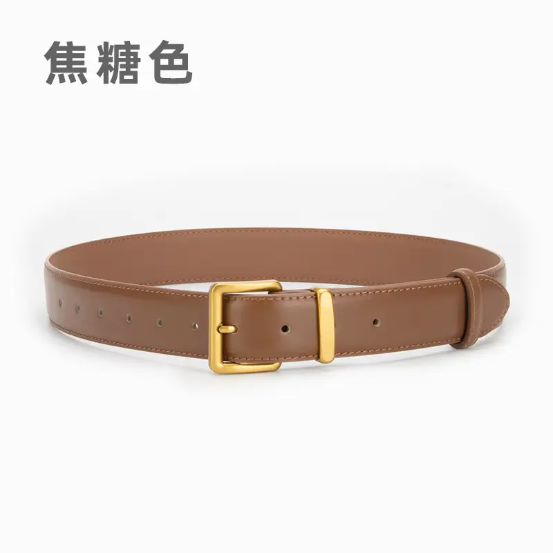 Women's Genuine Leather Belt焦褐色 Pin Buckle - Image 2