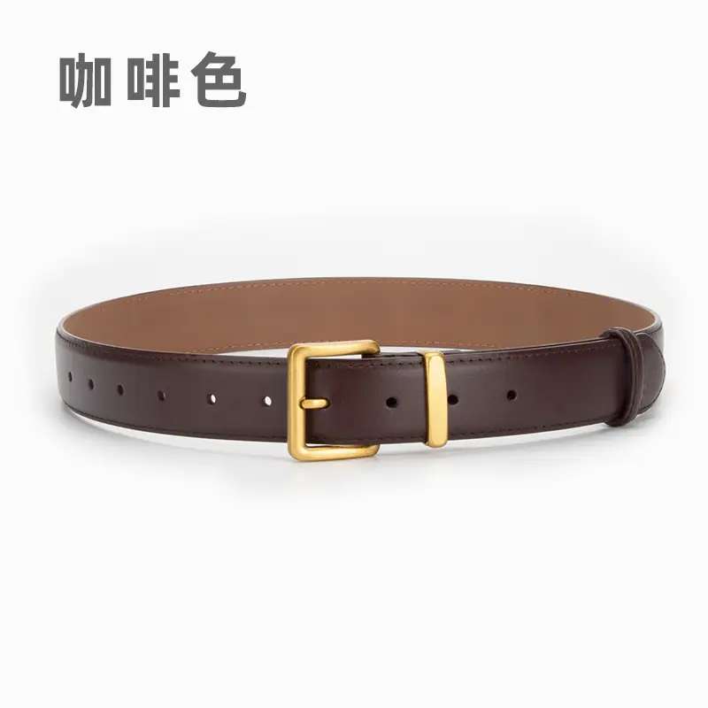 Women's Genuine Leather Belt焦褐色 Pin Buckle - Image 3