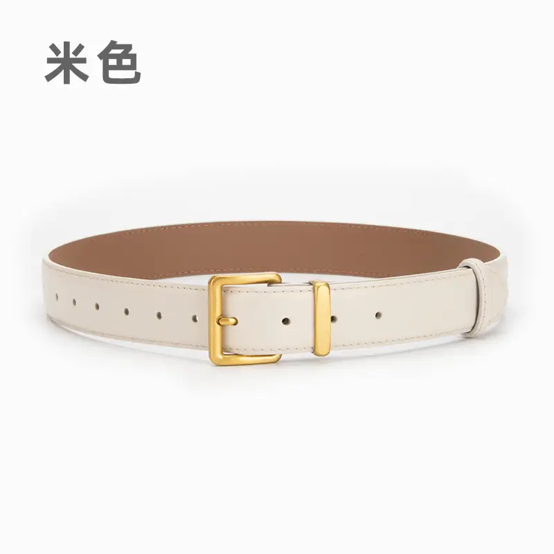 Women's Genuine Leather Belt焦褐色 Pin Buckle - Image 4