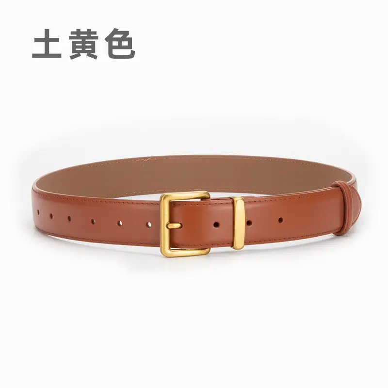 Women's Genuine Leather Belt焦褐色 Pin Buckle - Image 5