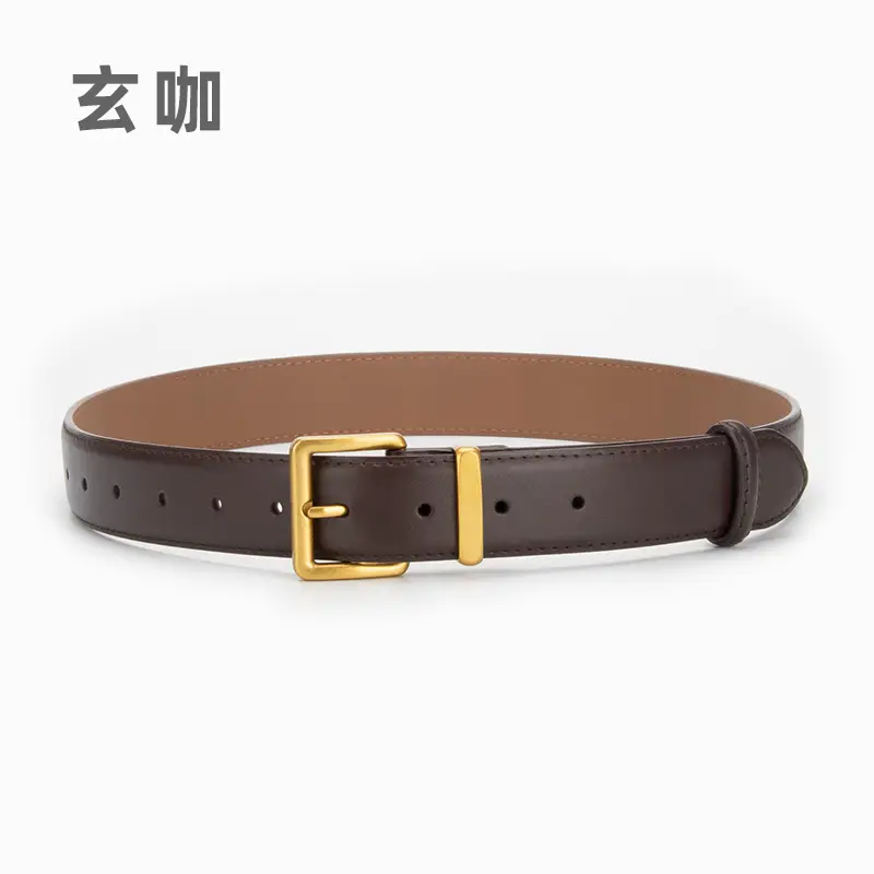 Women's Genuine Leather Belt焦褐色 Pin Buckle - Image 6