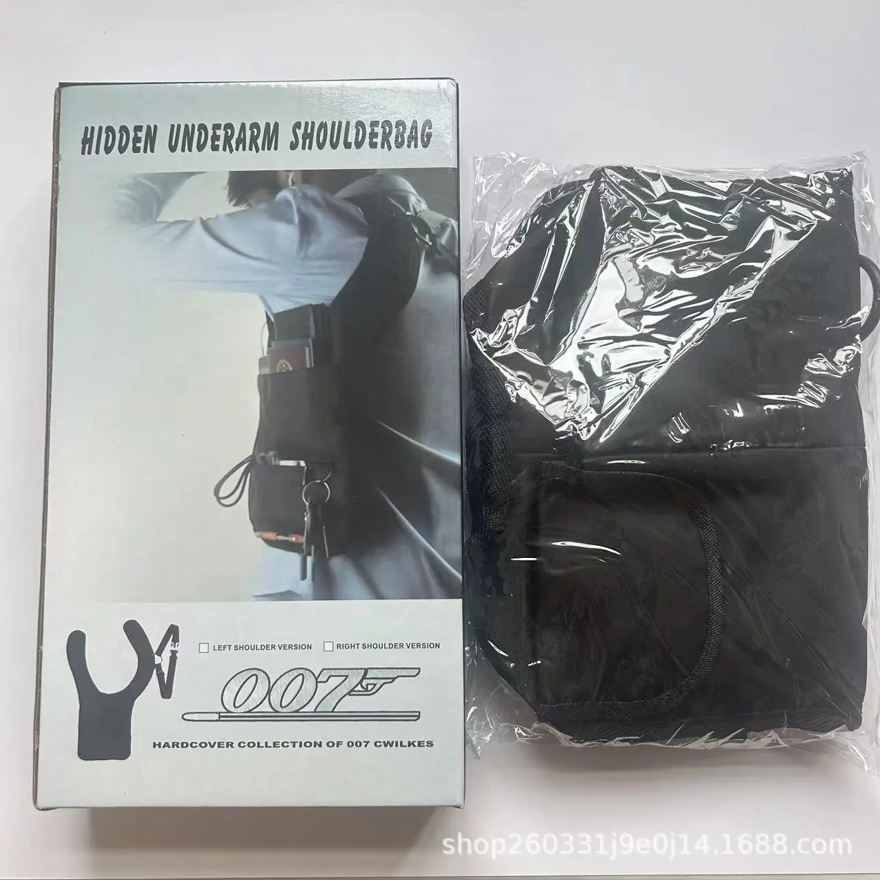 Hidden Underarm Shoulder Bag Black Single Travel Wallet