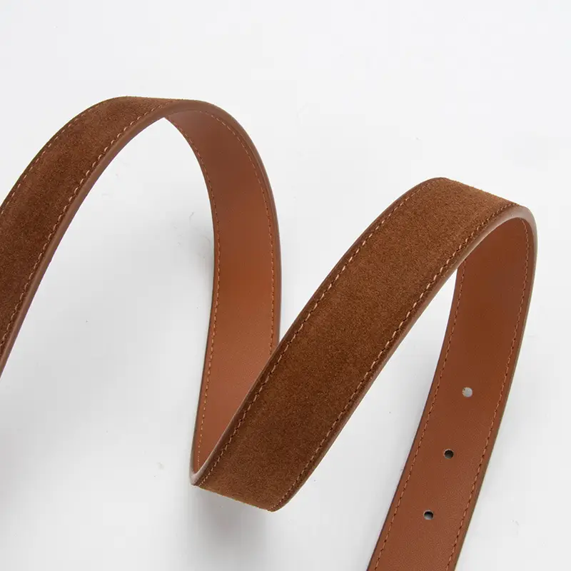 Red Women's Genuine Leather Belt with Gold Buckle - Image 16