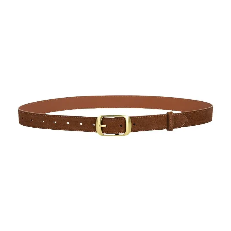 Red Women's Genuine Leather Belt with Gold Buckle - Image 17