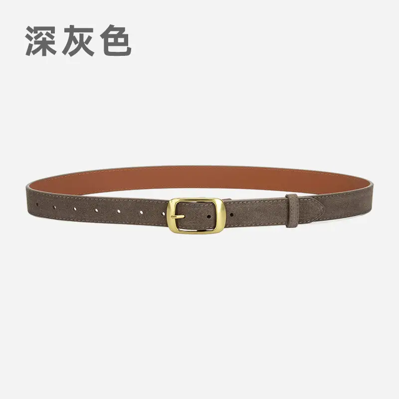 Red Women's Genuine Leather Belt with Gold Buckle - Image 10