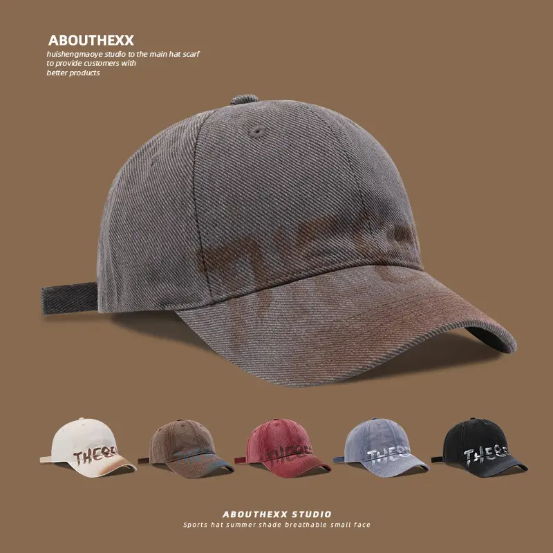 American-style Retro Washed Old Letter Hat for Women - Image 7