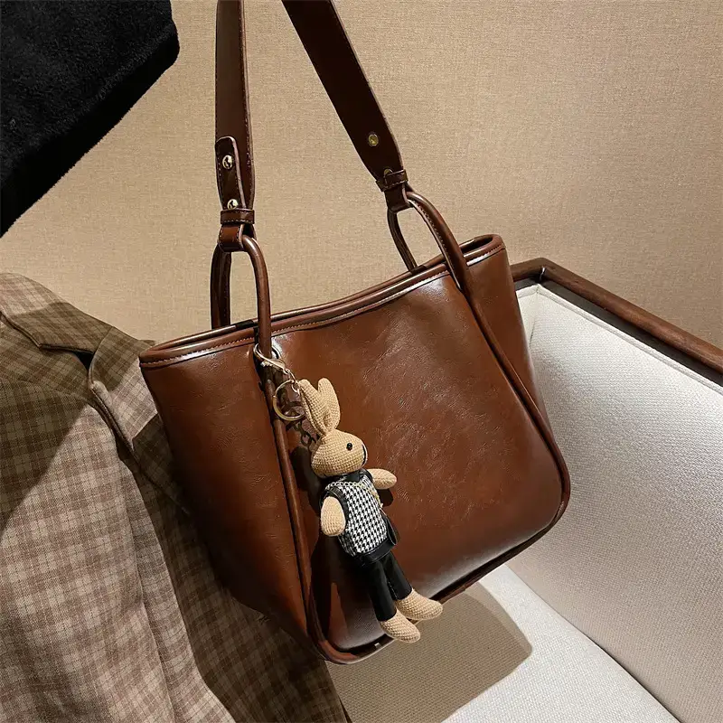Women's Vintage Brown Shoulder Bag Large Capacity All-Match