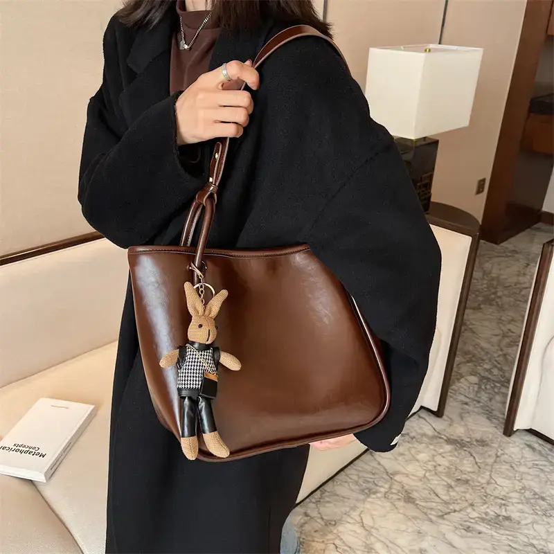 Women's Vintage Brown Shoulder Bag Large Capacity All-Match