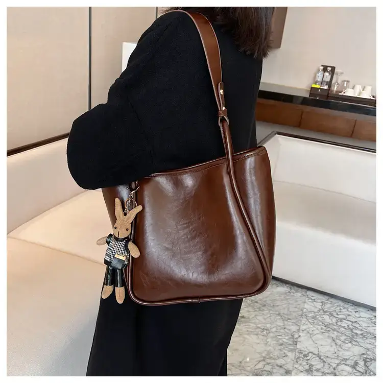 Women's Vintage Brown Shoulder Bag Large Capacity All-Match — feature 10