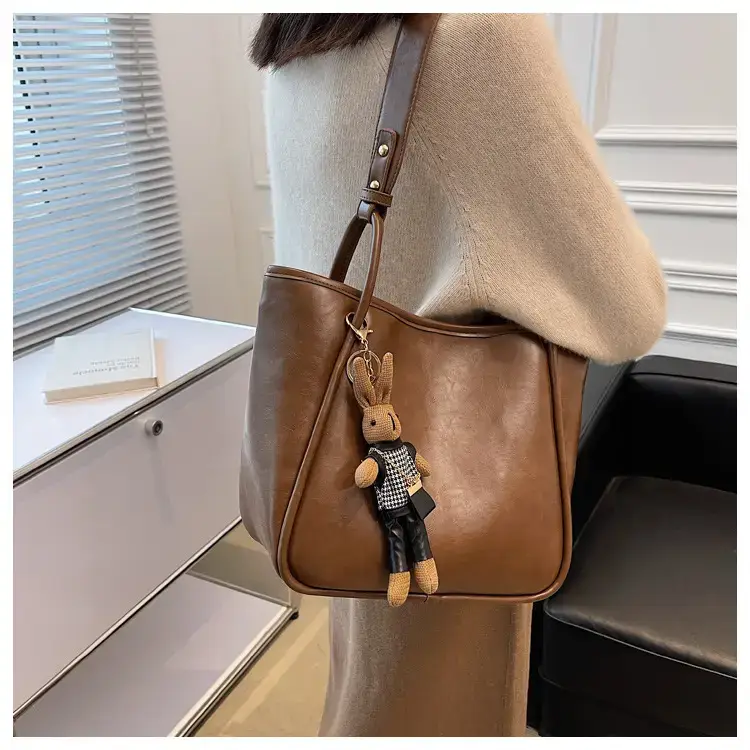 Women's Vintage Brown Shoulder Bag Large Capacity All-Match — feature 16