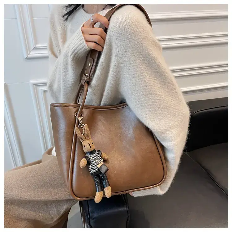 Women's Vintage Brown Shoulder Bag Large Capacity All-Match — feature 17