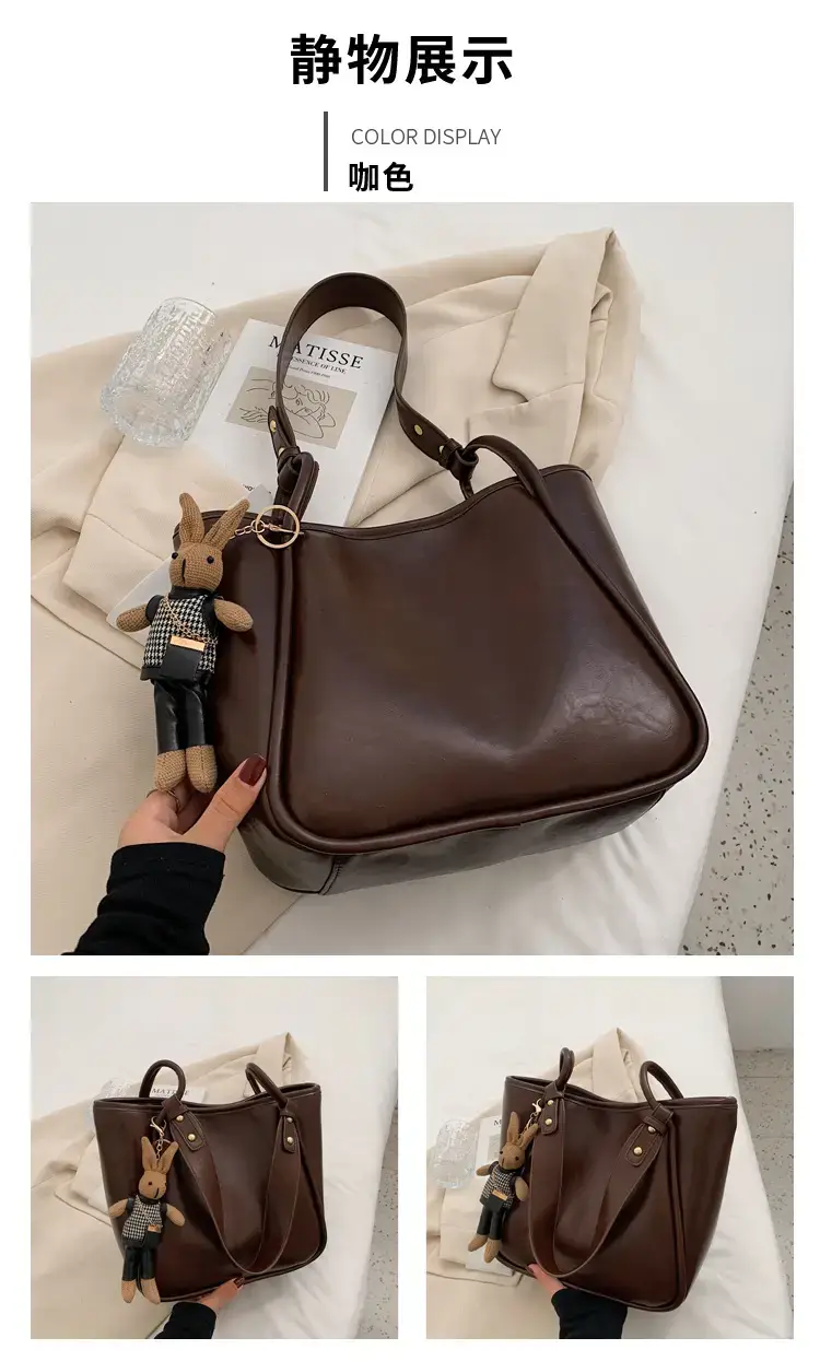 Women's Vintage Brown Shoulder Bag Large Capacity All-Match — feature 18