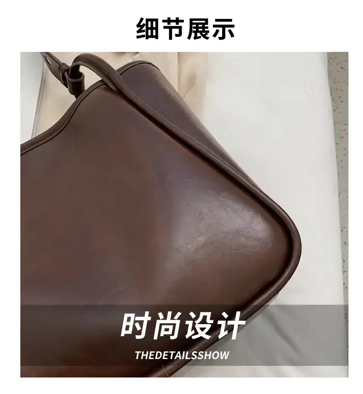 Women's Vintage Brown Shoulder Bag Large Capacity All-Match — feature 4